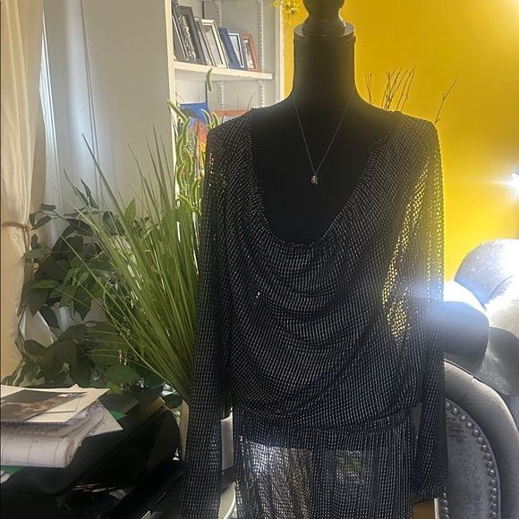 Fashion Nova Black Mesh Swim Coverup - Picture 4 of 15